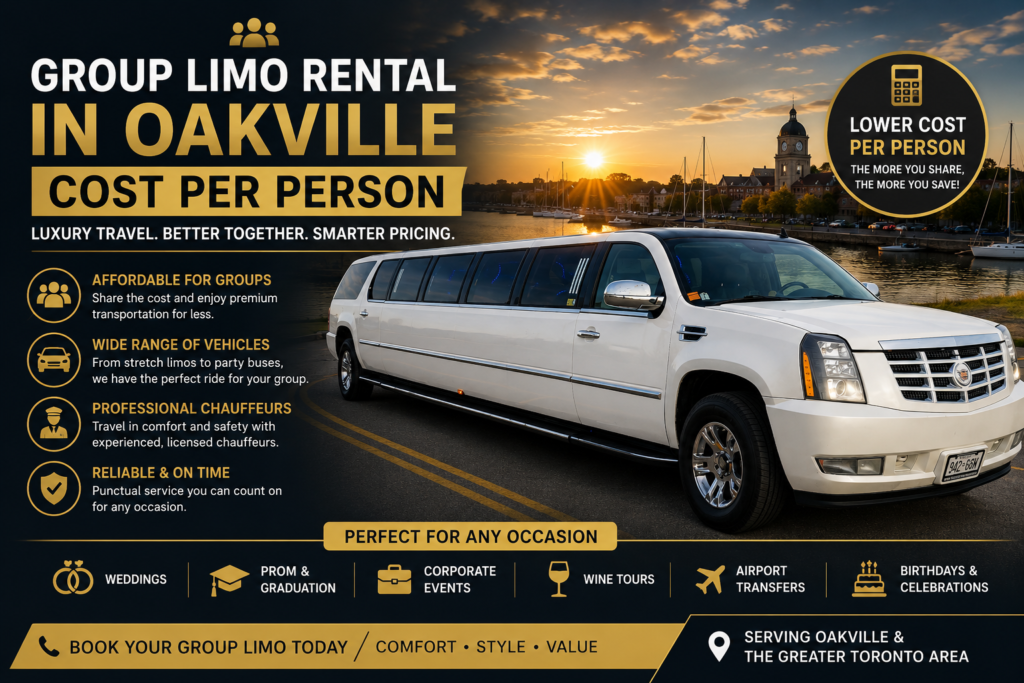 Group limo rental in Oakville